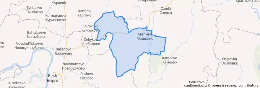 Mapa de ubicacion de Мишкинский сельсовет.