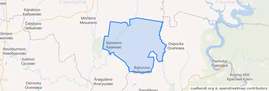 Mapa de ubicacion de Камеевский сельсовет.