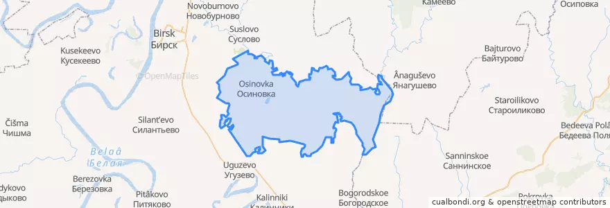 Mapa de ubicacion de Осиновский сельсовет.