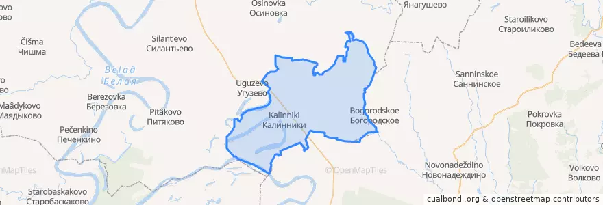 Mapa de ubicacion de Калинниковский сельсовет.