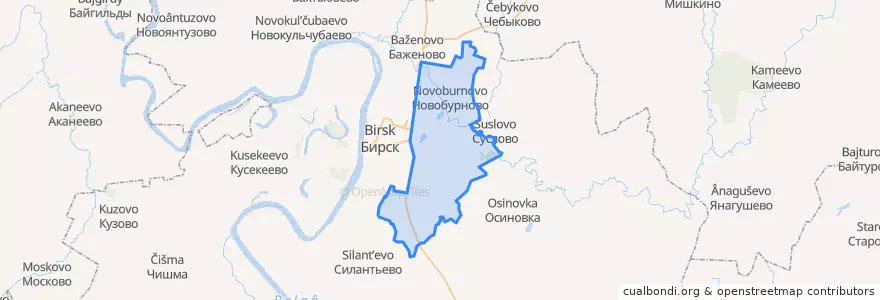 Mapa de ubicacion de Бурновский сельсовет.