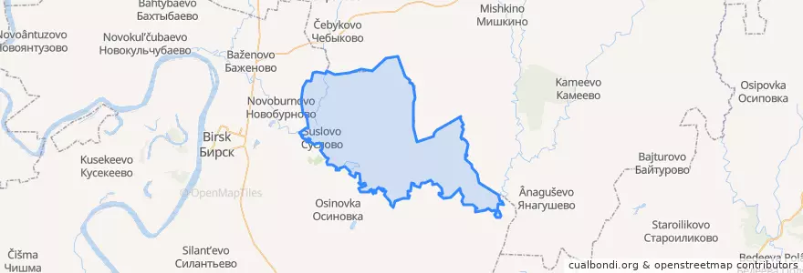 Mapa de ubicacion de Сусловский сельсовет.