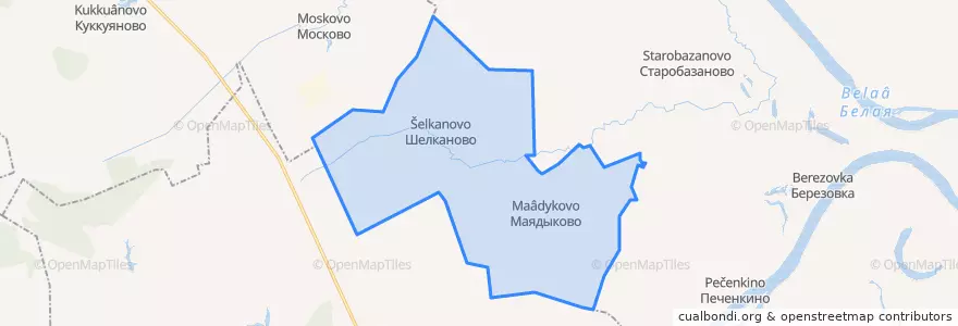 Mapa de ubicacion de Маядыковский сельсовет.