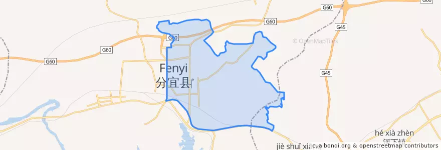 Mapa de ubicacion de 钤东街道.