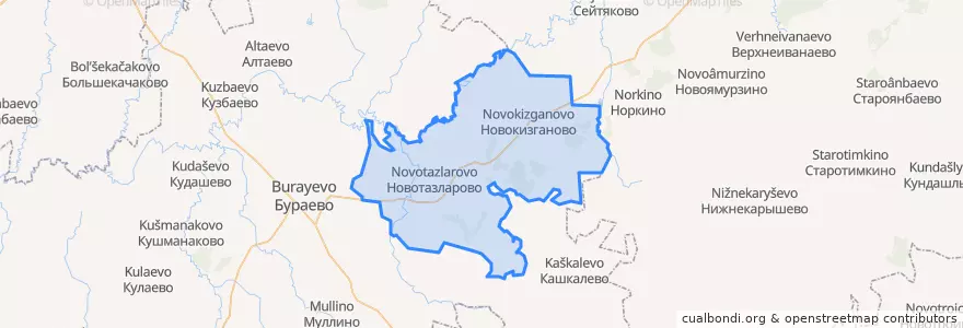 Mapa de ubicacion de Тазларовский сельсовет.