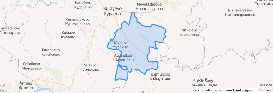 Mapa de ubicacion de Азяковский сельсовет.