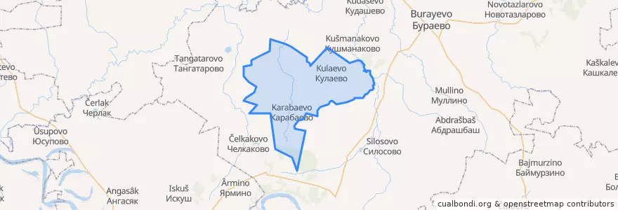 Mapa de ubicacion de Каинлыковский сельсовет.