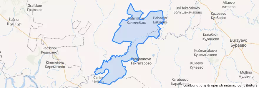 Mapa de ubicacion de Калмиябашевский сельсовет.