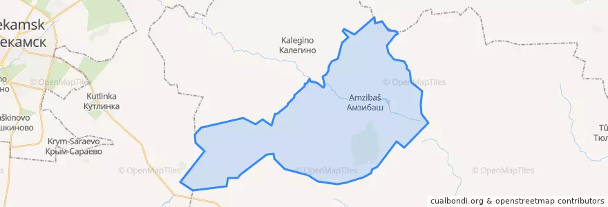 Mapa de ubicacion de Амзибашевский сельсовет.