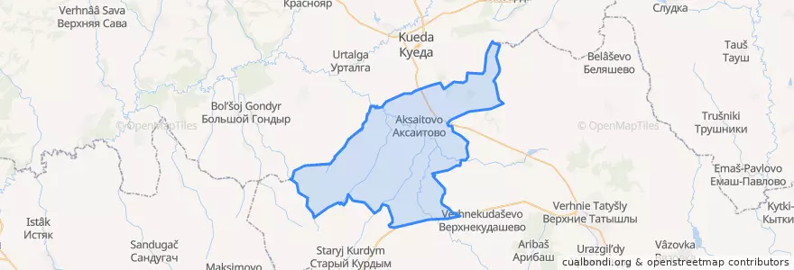 Mapa de ubicacion de Аксаитовский сельсовет.