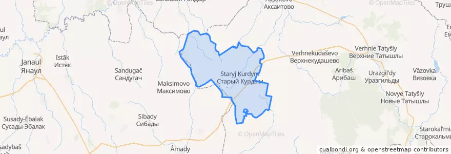 Mapa de ubicacion de Курдымский сельсовет.