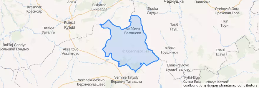Mapa de ubicacion de Бадряшевский сельсовет.