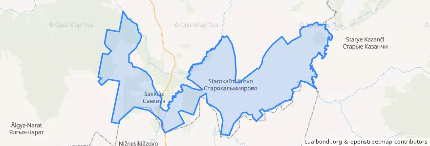 Mapa de ubicacion de Кальмияровский сельсовет.