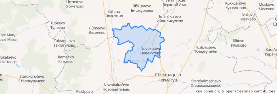 Mapa de ubicacion de Новокутовский сельсовет.