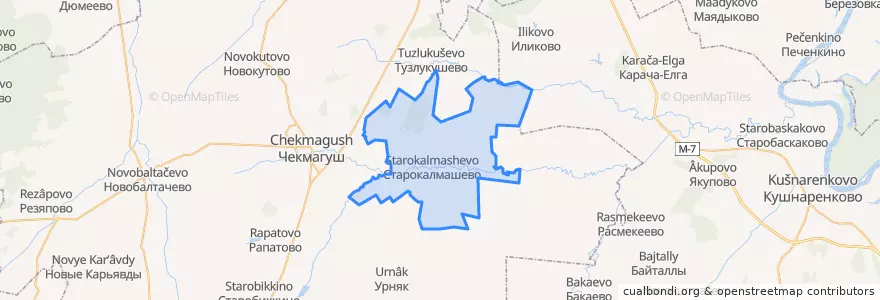 Mapa de ubicacion de Старокалмашевский сельсовет.