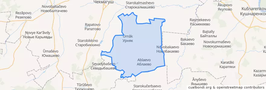 Mapa de ubicacion de Урнякский сельсовет.
