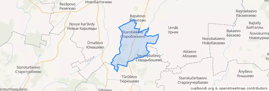 Mapa de ubicacion de Калмашбашевский сельсовет.
