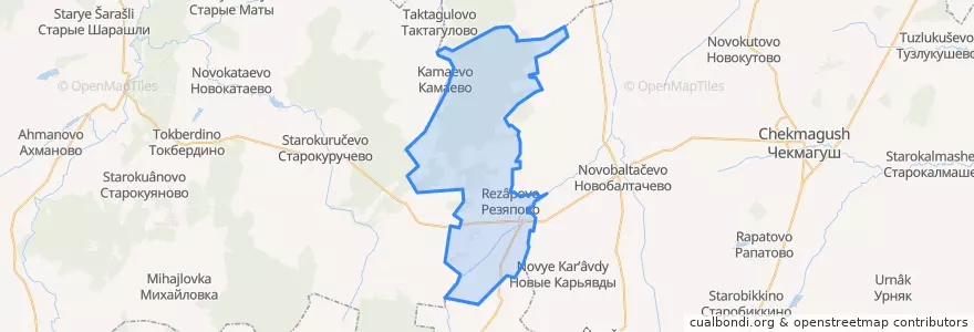Mapa de ubicacion de Резяповский сельсовет.
