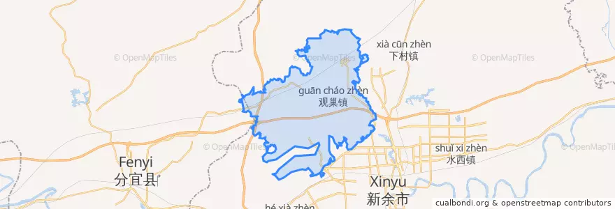 Mapa de ubicacion de 观巢镇.