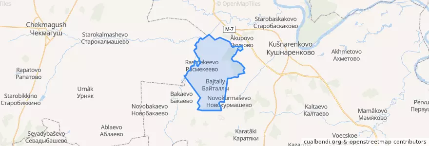 Mapa de ubicacion de Расмекеевский сельсовет.