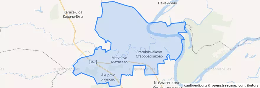 Mapa de ubicacion de Матвеевский сельсовет.
