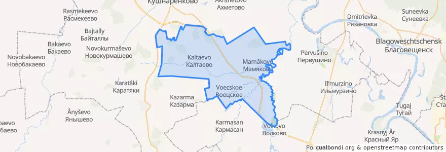Mapa de ubicacion de Шариповский сельсовет.