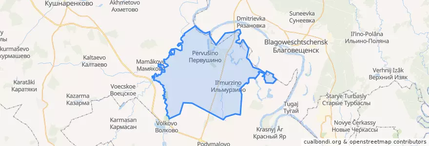Mapa de ubicacion de Старокамышлинский сельсовет.