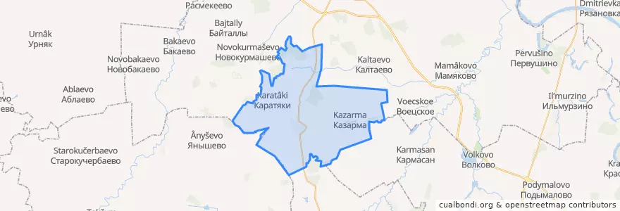 Mapa de ubicacion de Старотукмаклинский сельсовет.