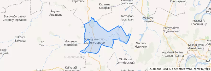 Mapa de ubicacion de Старогумеровский сельсовет.