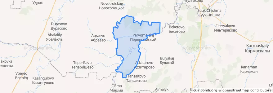 Mapa de ubicacion de Ибрагимовский сельсовет.