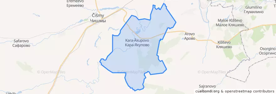 Mapa de ubicacion de Кара-Якуповский сельсовет.