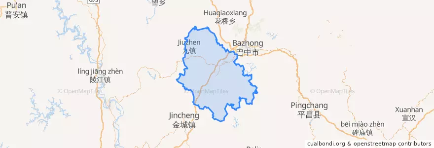 Mapa de ubicacion de 恩阳区.