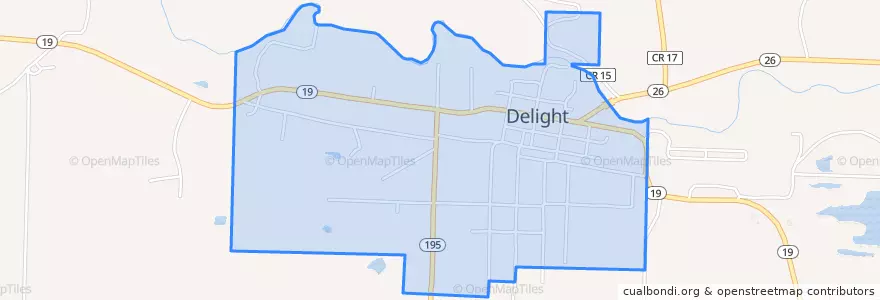 Mapa de ubicacion de Delight.