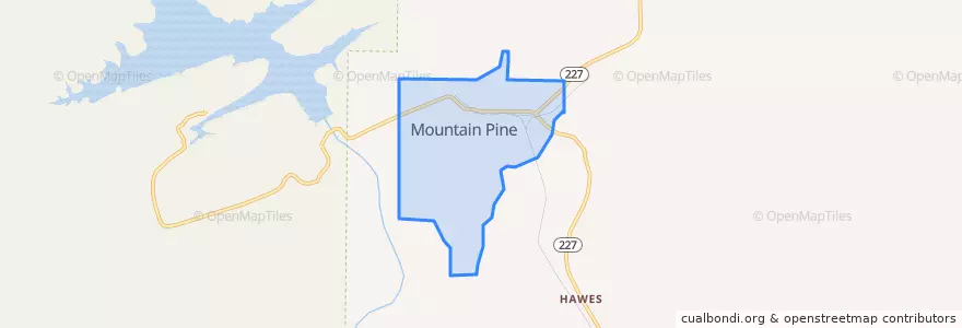 Mapa de ubicacion de Mountain Pine.