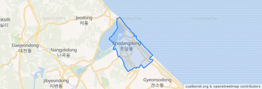 Mapa de ubicacion de Chodang-dong.