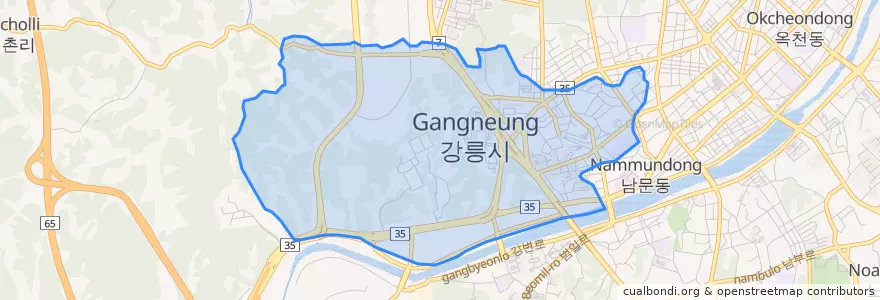 Mapa de ubicacion de 홍제동.