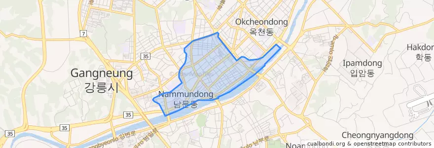 Mapa de ubicacion de 중앙동.