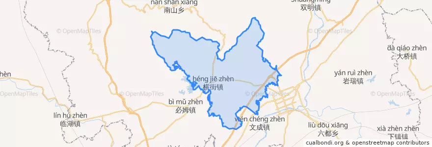 Mapa de ubicacion de 横街镇.