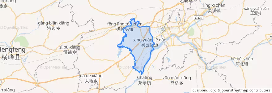 Mapa de ubicacion de 兴园街道.