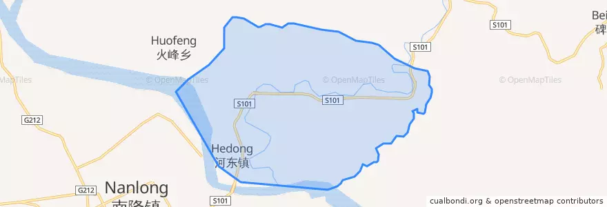 Mapa de ubicacion de Hedong.