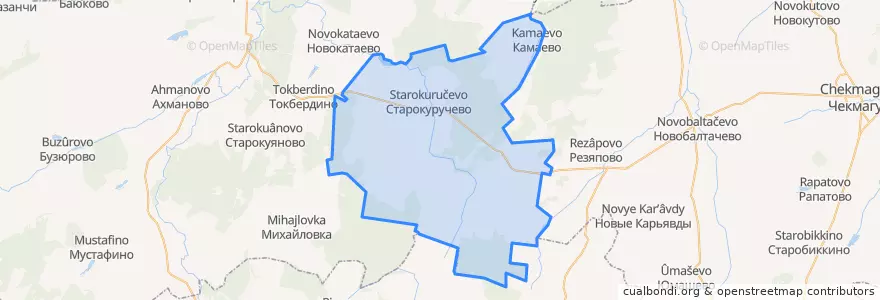 Mapa de ubicacion de Старокуручевский сельсовет.