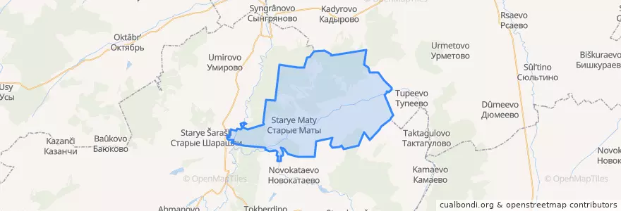 Mapa de ubicacion de Староматинский сельсовет.
