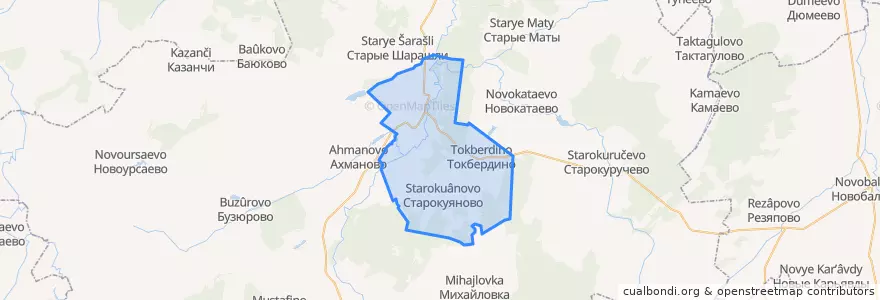 Mapa de ubicacion de Бакалинский сельсовет.