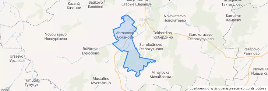Mapa de ubicacion de Ахмановский сельсовет.