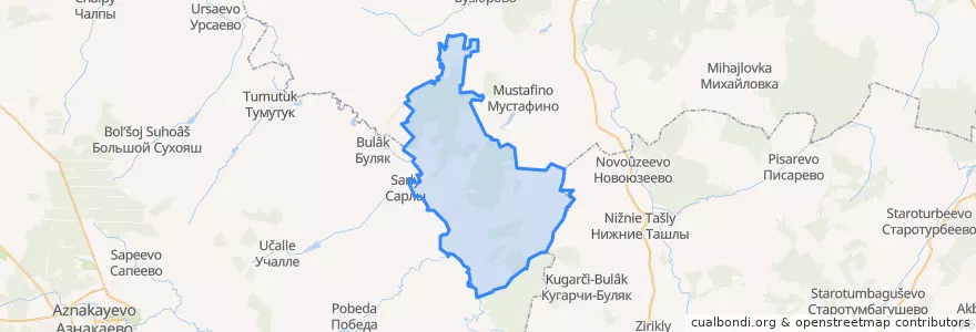 Mapa de ubicacion de Урманаевский сельсовет.