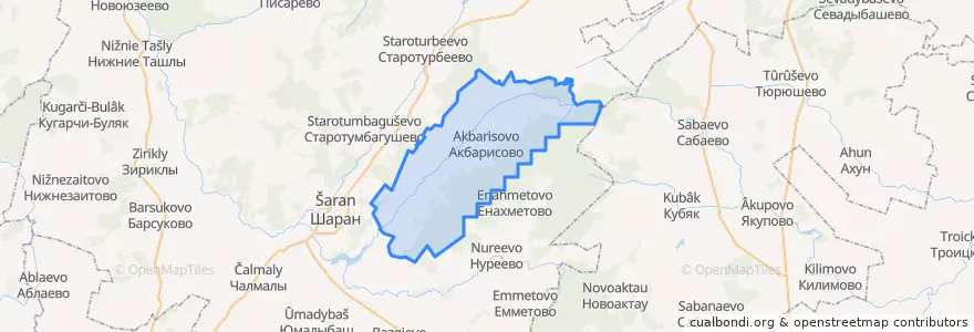 Mapa de ubicacion de Акбарисовский сельсовет.