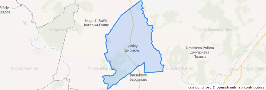Mapa de ubicacion de Зириклинский сельсовет.