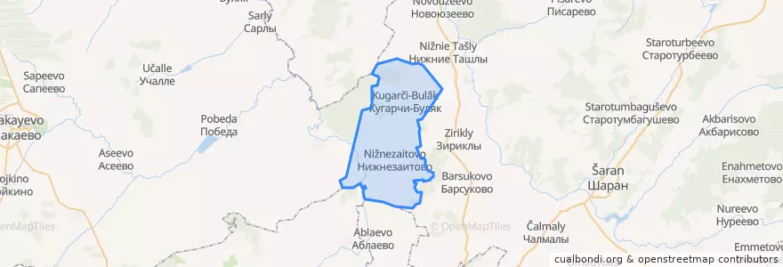 Mapa de ubicacion de Нижнезаитовский сельсовет.