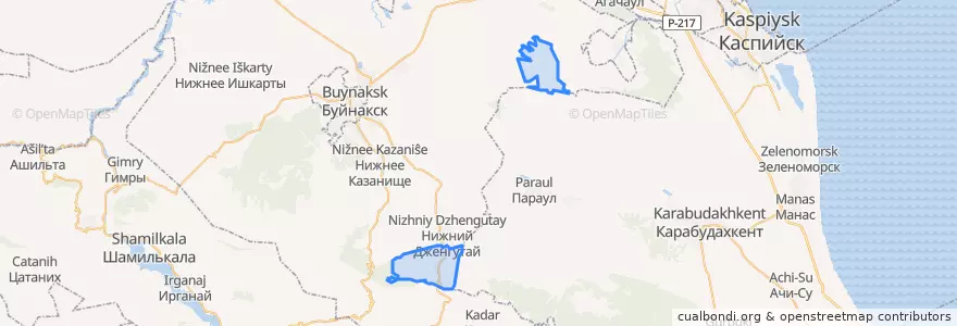 Mapa de ubicacion de сельское поселение Село Верхний Дженгутай.