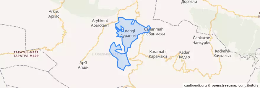 Mapa de ubicacion de сельское поселение Село Дуранги.